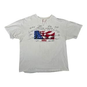 Vintage United States Olympic T-Shirt Mens Large Atlanta 1996 Wheel Of Fortune